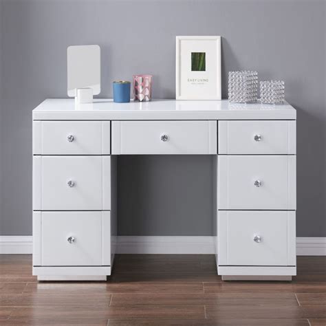 White Gloss Dressing Table With Hollywood Mirror - Beauty & Health