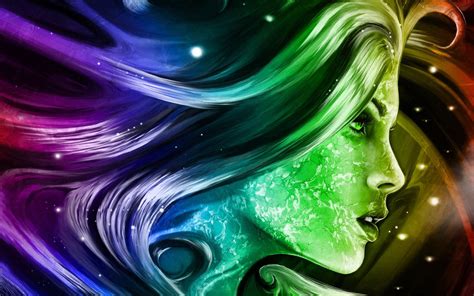 Rainbow Girl 3d Fantasy Abstract Art Digital Hd Wallpapers For Mobile ...