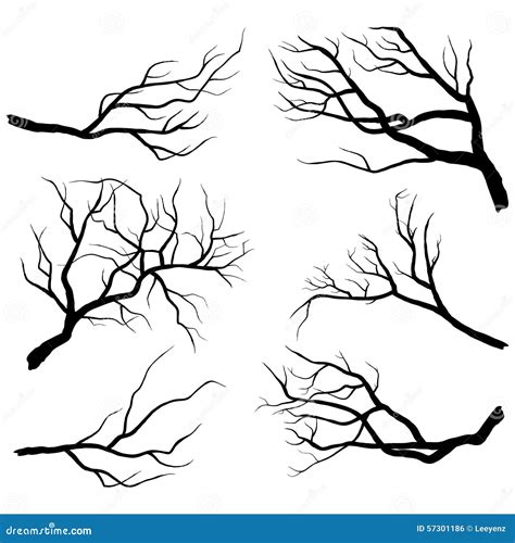 Silhouette Of The Branch Tree Vector Illustration | CartoonDealer.com ...