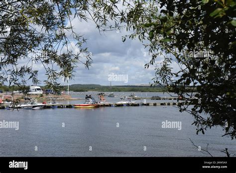 Boats moored up at Chasewater Country Park on a warm summers day ...