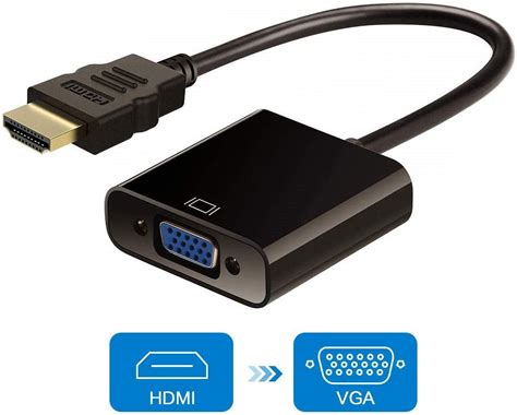 HDMI To VGA Adapter Connector,Gold-Plated HDMI to VGA Adapter (Male to ...