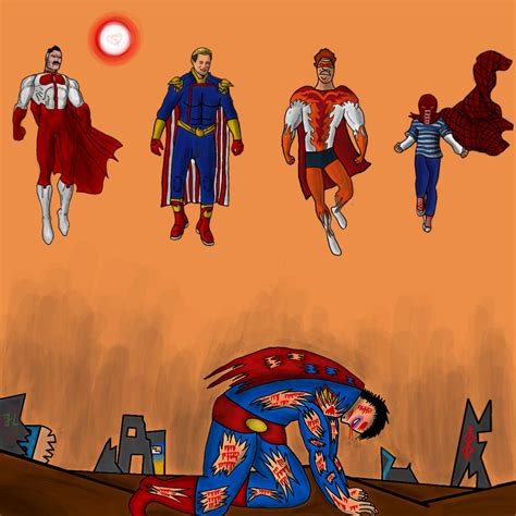 Superman vs Omni Man Homelander Brightburn Tighten by DresspeteeterArt ...