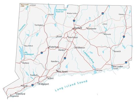 Connecticut Lakes and Rivers Map - GIS Geography