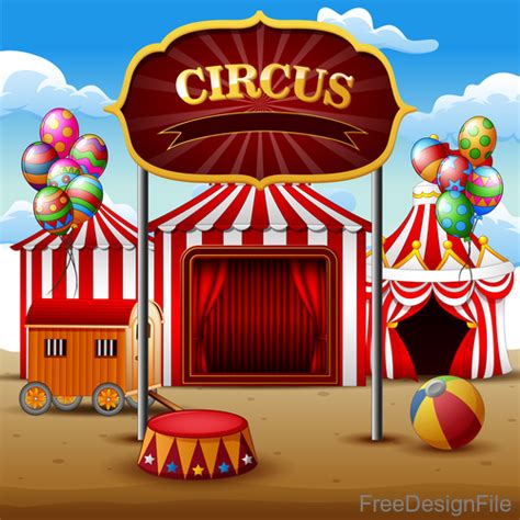 Circus background cartoon styles vector 01 free download