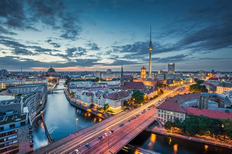 Berlin skyline with TV tower at night, Germany - Office Inspiration