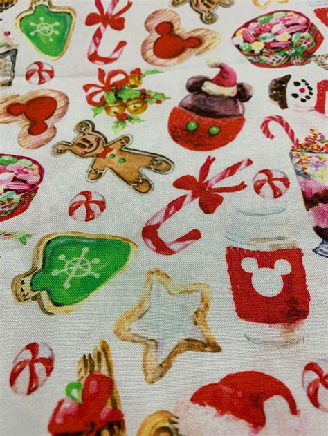 In stock Christmas Snacks Fabric Disney Fabric by the Yard | Etsy