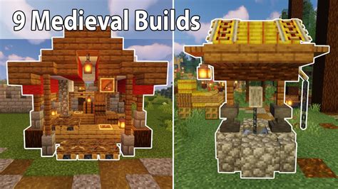 Minecraft Medieval Town Build Ideas | 9 Easy Builds to Enhance your ...