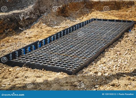 Reinforcement Bars of an RC Slab in a Construction Site. Stock Photo ...