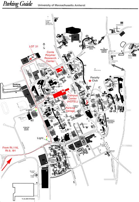 University of Massachusetts Amherst Parking Map - Amherst Massachusetts ...