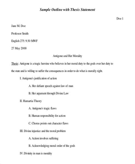 15+ Thesis Outline Templates - Sample ,Example, Format Download | Free ...