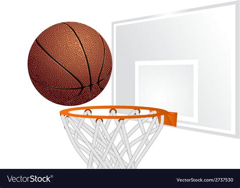 Basketball and basket Royalty Free Vector Image