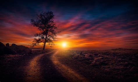 Beautiful Sunset On Dirt Road, HD Nature, 4k Wallpapers, Images ...