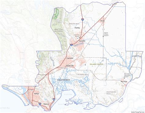 Map of Solano County, California - Thong Thai Real