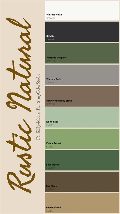 Rustic Natural Theme Color Palette | Color palette living room, Color ...