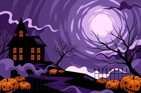 Halloween background with house | Free Vector #Freepik #freevector ...