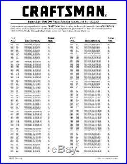 Craftsman 299 piece Deep Standard SAE Inch Metric Socket Set 1/4 3/8 1/ ...