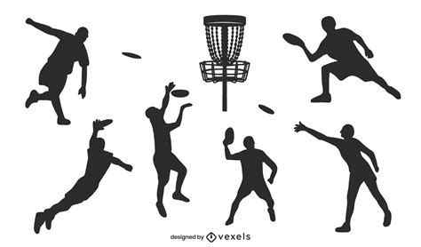 Disc Golf Players Silhouette Design Vector Download