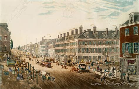 Painting of Shops on Broadway and Canal Street - NYC in 1785