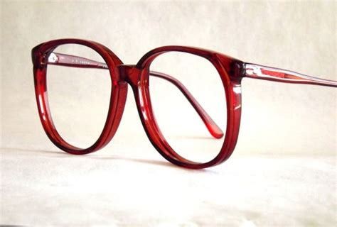 Huge Preppy Red Eyeglasses Frames Vintage Eyewear by DontUWantMe