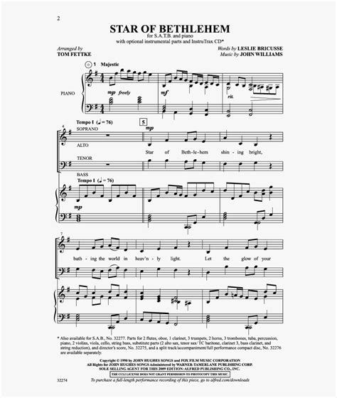 Free Printable Sheet Music For Beautiful Star Of Bethlehem - Printable ...