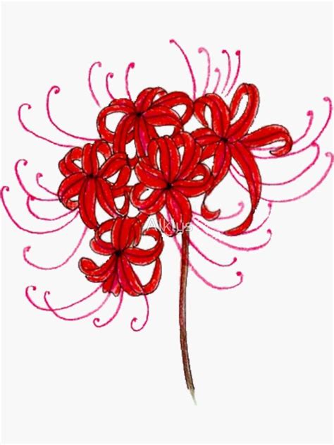 Red Spider Lily Sticker by Alklys | Red spider lily, Flower drawing ...