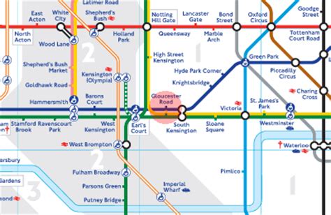 Gloucester Road station map - London Underground Tube