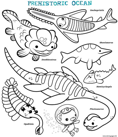 Prehistoric Ocean Octonauts Coloring page Printable