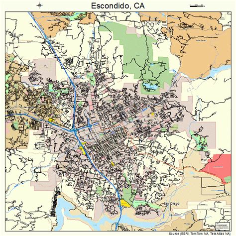 Escondido California Street Map 0622804