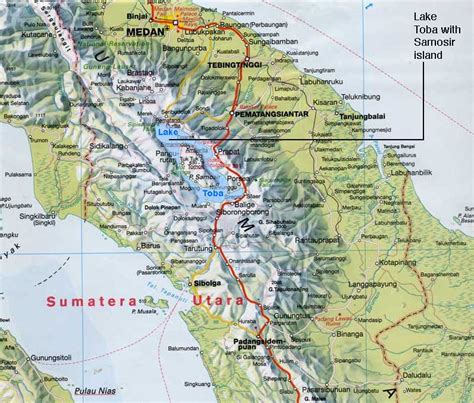 Samosir island Lake Toba Sumatra Map - sumatra • mappery