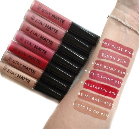 Rimmel London Stay Matte Liquid Lipstick swatches | Liquid lipstick ...