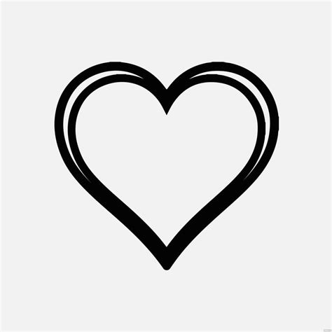 Heart Clipart Black And White Outline in Illustrator, SVG, JPG, EPS ...