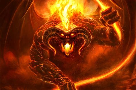 Balrog, demon, creature, The Lord of the Rings, fantasy art, fire ...