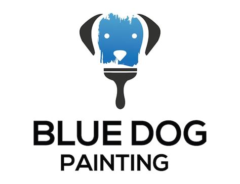 Premium Vector | Blue dog painting