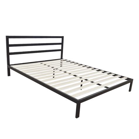 Home Full Size Metal Slats Bed Base Wood Frame Bedroom Mattress ...