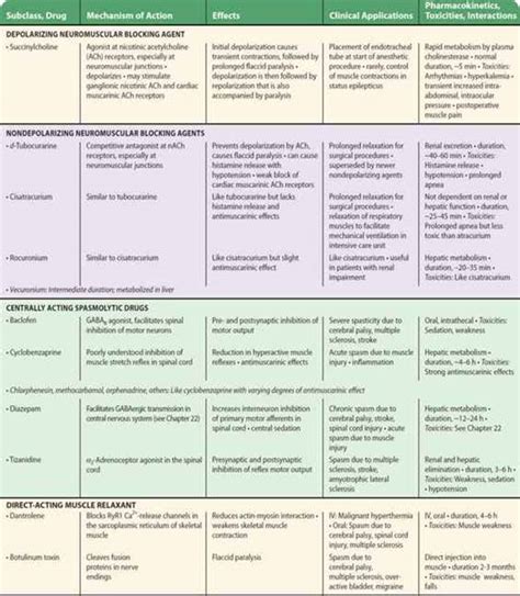 Examples Of Muscle Relaxants