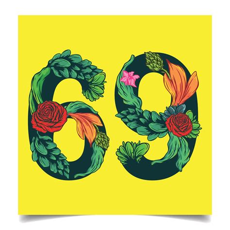 Numbers vector colorful flower font for your design art 11187039 Vector ...