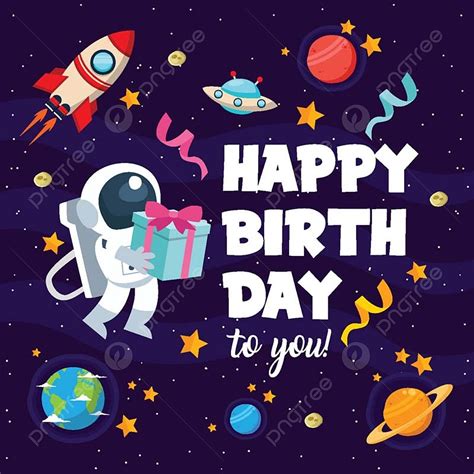 Birthday Party Theme Vector PNG Images, Modern Children Space Theme ...