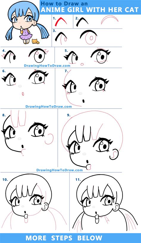 How To Draw A Chibi Cat Step By Step - Natsu Wallpaper