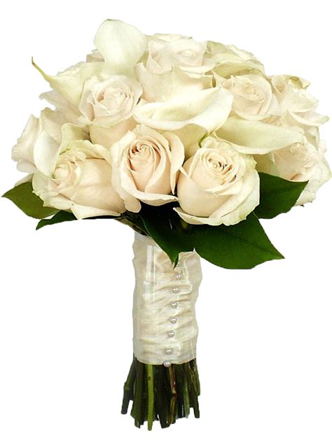 White Calla Lily Wedding Bouquet, Rose Bridesmaid Bouquet, White Flower ...