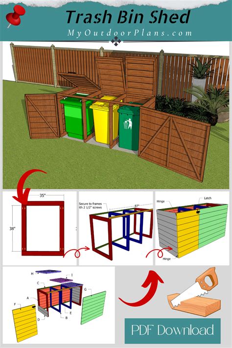 trash bin shed DIY tutorial | MyOutdoorPlans