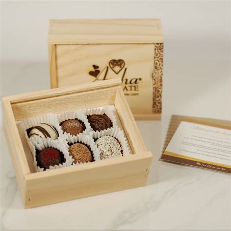 Six Custom Chocolate Truffle Gift Box - Aroha Chocolate