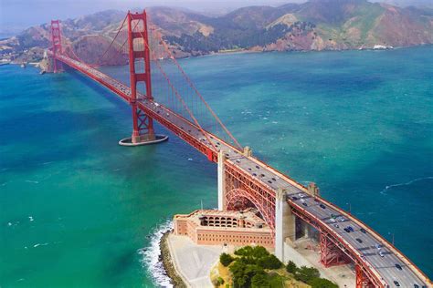 Aerial View Of Golden Gate Bridge Image Free Photo