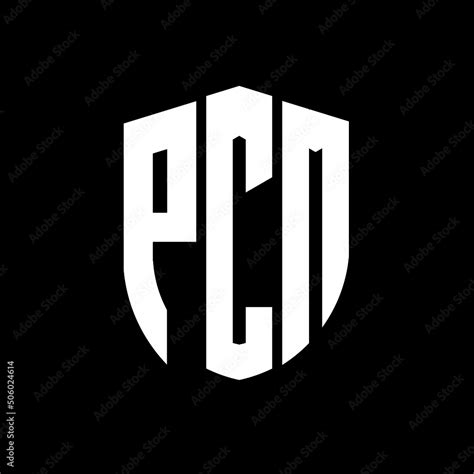 PCM letter logo design. PCM modern letter logo with black background ...