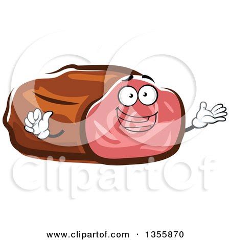 Clipart of a Cartoon Roast Beef Character - Royalty Free Vector ...