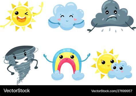 Cartoon weather forecast meteorology kids Vector Image