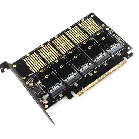 JEYI JMS585 X16 PCIE 5 m. 2 SATA Expansion Card Turn PCIE3.0 SATA RAID ...