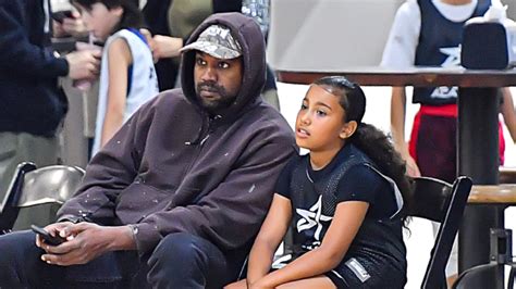 Kanye West Bonds With North Sitting Courtside At Basketball Game ...