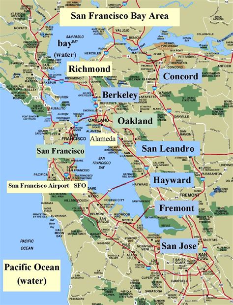 Map of San Francisco bay area cities - Map of San Francisco area ...