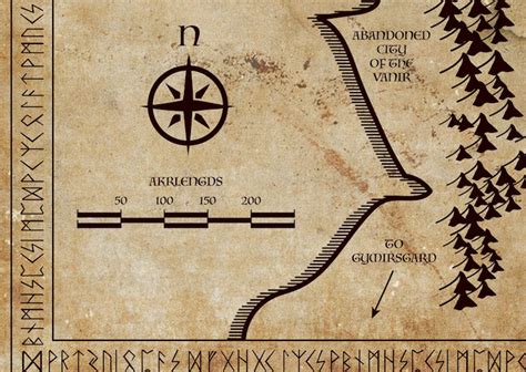 Map of Asgard Vintage Style Norse Mythology Thor Loki Map A4 - Etsy