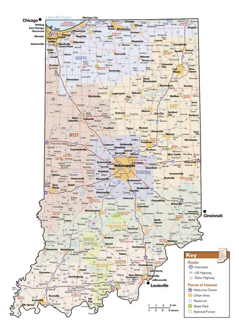 Printable Indiana Zip Code Map - Map